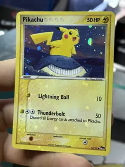 4 SWIRLS HOLOBLEED CORRECTED Pikachu 12/17 Pop Series 5 2007 Holo Rare Pokemon - Image 4