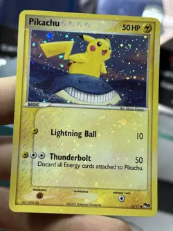 4 SWIRLS HOLOBLEED CORRECTED Pikachu 12/17 Pop Series 5 2007 Holo Rare Pokemon - Image 5