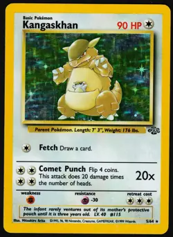 Kangaskhan 1999 Pokemon 5/64 Holo-Foil Rare Jungle Unlimited (MP-LP) 🔥 - Image 1