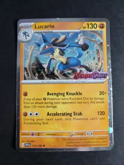 Lucario (Scarlet & Violet Stamp) 114/198 Pokemon Prismatic Evolutions - Image 1