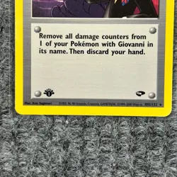 Vintage Pokemon Gym Challenge Giovanni's Last Resort 1st Edition 105/132 Rare NM - Image 4