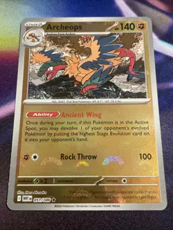 Pokemon TCG Archeops 051/086 Poke Ball Holo Rare White Flare NM/M - Image 1