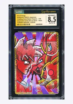 Pokemon CGC 8.5 AUTO 10 Fire Energy Holo Yukina Suzuki 2023 #FIR CLL Japanese - Image 1