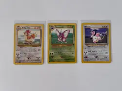 Lot of 3 Pokemon Cards Rare Venomoth 31/30 Pidgeotto 28/130 Miltank Vintage LP - Image 1