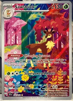 Sawsbuck Illustration Rare 166/162 NM/M SV05: Temporal Forces Pokemon TCG - Image 1