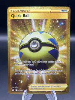 Pokemon TCG Quick Ball (Secret) Gold 216/202 Swsh01: Sword & Shield - Image 1