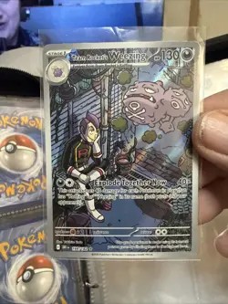 Pokemon Team Rocket's Weezing 199/182 Destined Rivals Illustration Rare LP NM C5 - Image 1