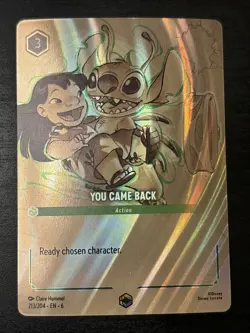 You Came Back (Enchanted) 213/204 Azurite Sea Holo Disney Lorcana Enchanted Nm - Image 1