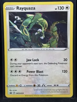 Rayquaza SWSH029 SWSH: Sword & Shield Promo Cards Holo Swirl Pokemon TCG NM 1 - Image 1