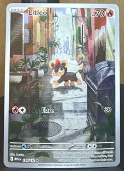 Pokemon TCG Litleo 139/132 Me01: Mega Evolution Illustration Rare Holo Card - Image 1