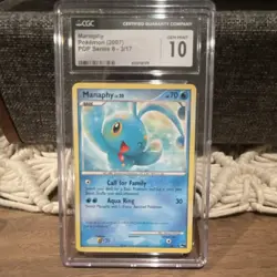 Pokemon TCG Manaphy Water POP Series 6 3/17 CGC 10 Card Stock Pokemon 2007 - Image 1