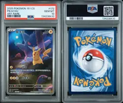 PSA 10 Pikachu Art Rare #172 2025 Pokemon 151 Chinese Exclusive Gengar Gem Mint - Image 3
