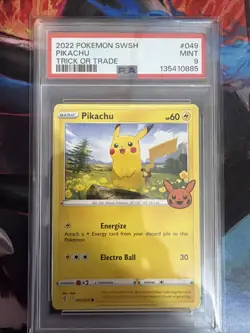 2022 Pokemon TCG Pikachu (Trick or Trade Halloween) 049/203 PSA 9 - Image 1