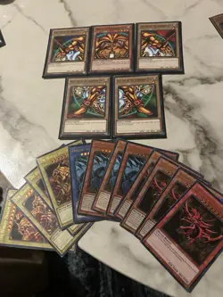 Yugioh Complete Exodia the Forbidden One + Original Egyptian God Card Set - Image 1