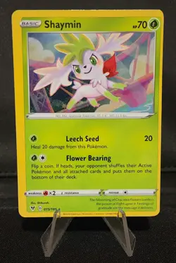 Heavily Off-Centered Shaymin Pokemon Error Card Vivid Voltage 15/185 Holo Rare - Image 1