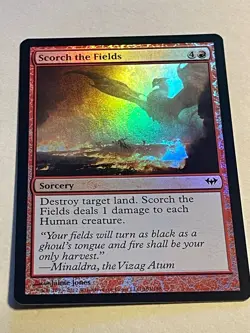 Scorch the Fields FOIL Dark Ascension NM Red Common MAGIC MTG CARD - Image 1
