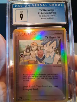 TV Reporter Reverse Holo Cgc 9 Mint Blue Label 2003 EX Dragon 88/97 Card Beauty - Image 1