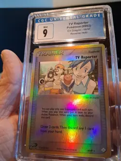 TV Reporter Reverse Holo Cgc 9 Mint Blue Label 2003 EX Dragon 88/97 Card Beauty - Image 2