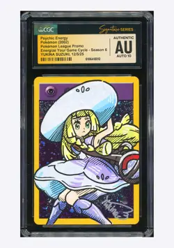Pokemon CGC AUTH AUTO 10 Psychic Energy Holo Yukina Suzuki 2002 Game Cycle ENG - Image 1