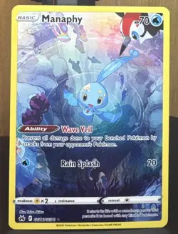 Pokemon TCG Manaphy GG06/GG70 Crown Zenith: Galarian Gallery Full Art Holo - Image 1