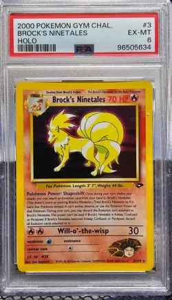 Brock's Ninetales 2000 Pokemon Gym Challenge HOLO 3/132 PSA 6 - Image 1