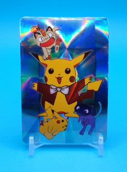 Pokemon Card Japanese - Pikachu, Meowth & Mew - Bandai - Anime Collection - Holo - Image 1