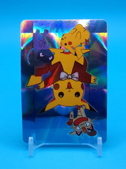 Pokemon Card Japanese - Pikachu, Meowth & Mew - Bandai - Anime Collection - Holo - Image 2