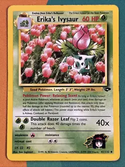 Pokemon Card - Erika's Ivysaur - UC (41/132) WOTC Gym Challenge *DMG* - Image 1