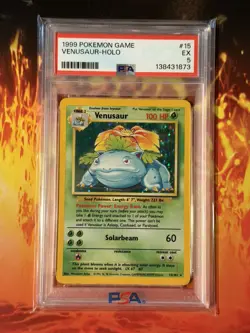 1999 Pokemon Venusaur Base Set Holo Unlimited 15/102 PSA 5 - Image 1
