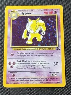 Pokemon TCG Hypno 8/62 Fossil Holo Rare NM WOTC - Image 1