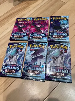 Pokemon Chilling Reign Sword & Shield Booster Packs (6) 820650808463 - Image 1