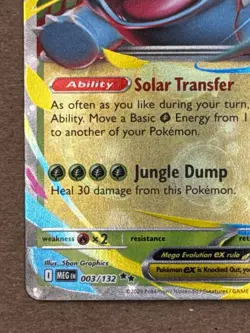Pokemon TCG Mega Venusaur EX Card 003/132 Mega Evolution English Nm Holo - Image 4