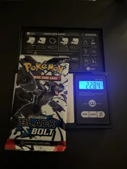 Heavy! 22.84g Pokemon TCG SV 10.5 Black Bolt Booster Pack Sealed! - Image 1