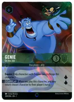 Disney Lorcana TCG: Genie On The Job Enchanted Foil First Chapter 209/204 NM - Image 1