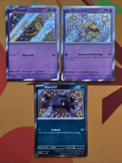 [3x] Pokemon Card: Fidough Greavard Maschiff - SVP 069/070/071 Paldean Fates NM - Image 1