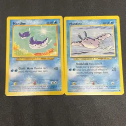 Two 1995-2000 Pokemon Cards Mantine 74/105 and Mantine 64/111 - Image 1