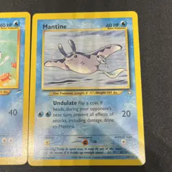 Two 1995-2000 Pokemon Cards Mantine 74/105 and Mantine 64/111 - Image 2