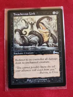 Treacherous Link - Urza's Legacy - MTG Magic - Uncommon - Black Enchant Creature - Image 1