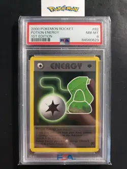 First Edition 2000 Pokemon Rocket 82/82 Potion Energy PSA NM-MT 8 - Image 1