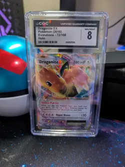Pokemon Evolutions 72/108 Dragonite EX CGC 8 - Image 1