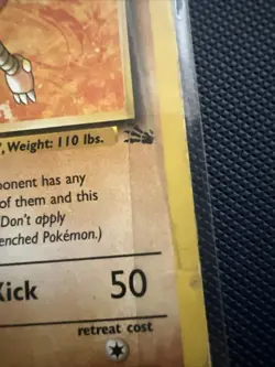 Hitmonlee (22) Rare Unlimited Fossil 22/62 NM Pokemon TCG (Damaged) - Image 3