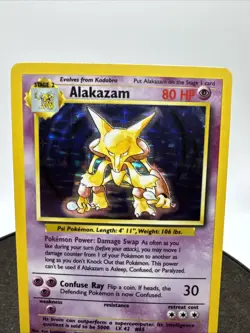 Pokemon TCG Alakazam Base Set Holo Card 1/102 Unlimited Rare - Image 2