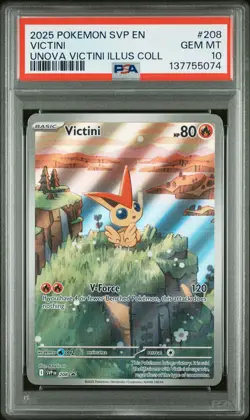 2025 POKEMON SVP EN-SV BLACK STAR PROMO #208 VICTINI PSA 10 - Image 1