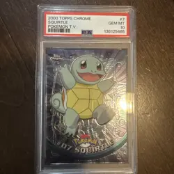 2000 SQUIRTLE #7 TOPPS CHROME POKEMON PSA 10 - Image 1