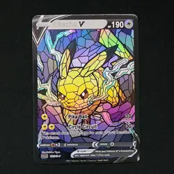 Pokemon Pikachu Stain Glass Custom Made Fan Art Holo - Image 1