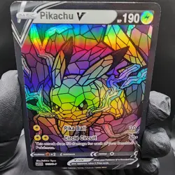 Pokemon Pikachu Stain Glass Custom Made Fan Art Holo - Image 2