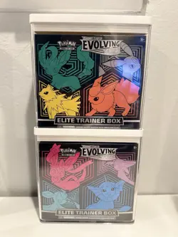 Pokemon TCG Sword & Shield Evolving Skies ETB W/ Acrylic Case 2x - Image 1