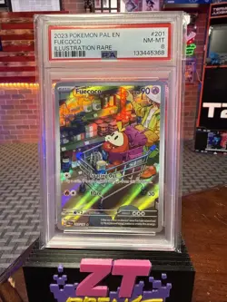 2023 POKEMON PAL EN-PALDEA EVOLVED ILLUSTRATION RARE #201 FUECOCO PSA 8 - Image 1