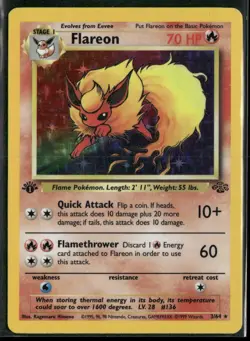 1999 Pokemon TCG Jungle Flareon Holo Rare #3 - Image 1