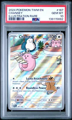 2024 Pokemon Twm En-Twilight Masquerade #187 Chansey Illustration Rare PSA 10 - Image 1